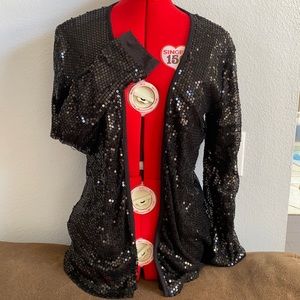 Charlotte Russe Black Sparkle cardigan M